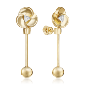 Серьги-пусеты из комбинированного золота с бриллиантами 02-5012-00-101-1121