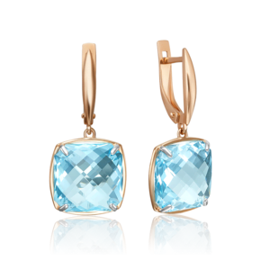 Серьги с английским замком из красного золота с топазом 02-4425-00-201-1110-46