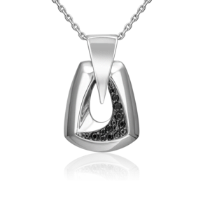 Подвеска из серебра с чёрными фианитами 03-3387-00-402-0200