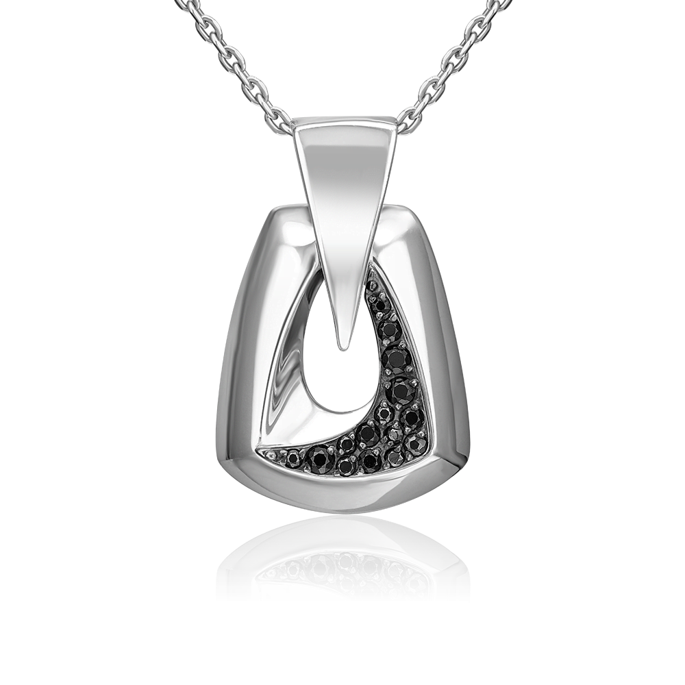 Подвеска из серебра с чёрными фианитами 03-3387-00-402-0200