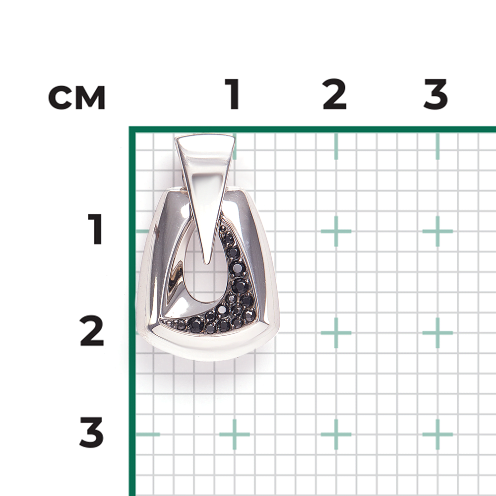 Подвеска из серебра с чёрными фианитами 03-3387-00-402-0200