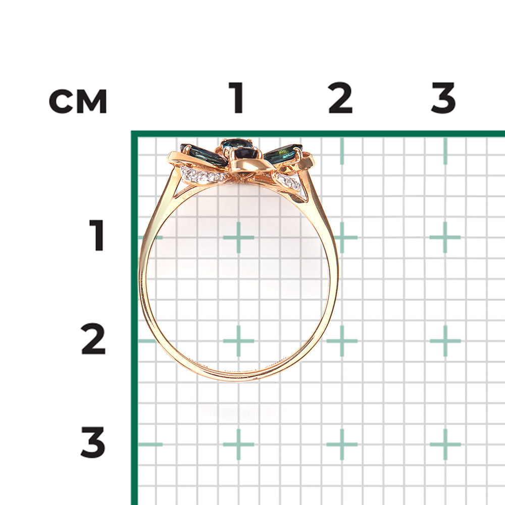 Кольцо из красного золота с сапфирами и бриллиантами 01-1465-00-105-1110-30