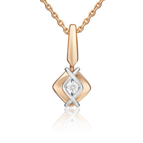 Подвеска из комбинированного золота с бриллиантом 03-3530-00-101-1111