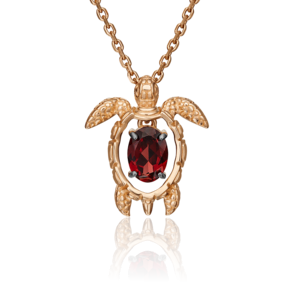 Подвеска «Черепаха» из красного золота с гранатом 03-3060-00-204-1110-57
