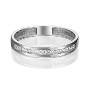 Обручальное кольцо из белого золота с бриллиантами 01-1484-00-101-1120-30