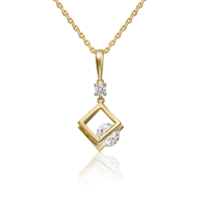 Подвеска из лимонного золота с фианитами