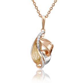 Подвеска из комбинированного золота с фианитами 03-2858-00-401-1113-48