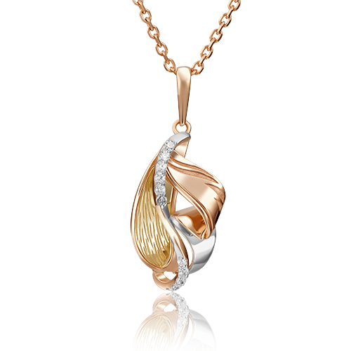 Подвеска из комбинированного золота с фианитами 03-2858-00-401-1113-48