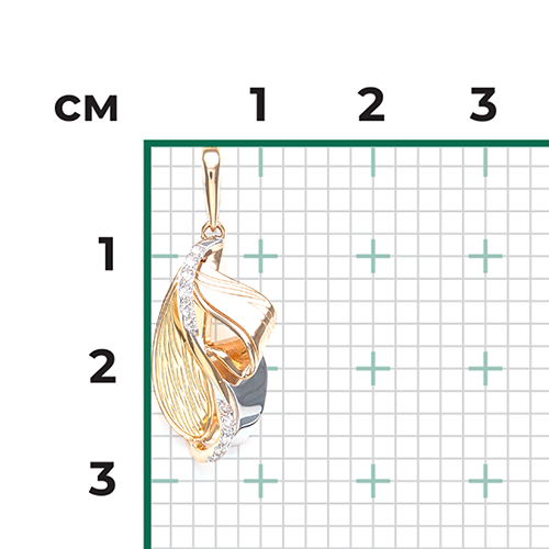 Подвеска из комбинированного золота с фианитами 03-2858-00-401-1113-48