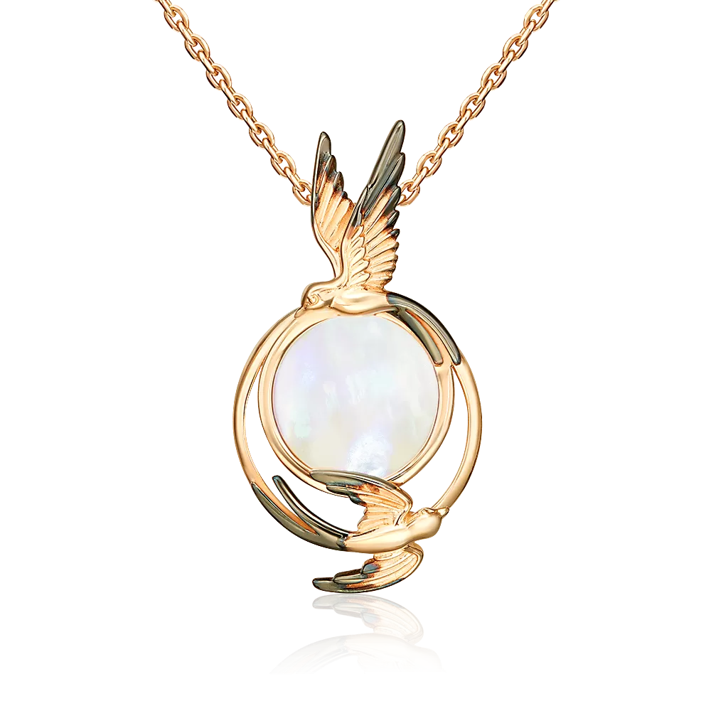 Подвеска «Солнечный полдень» из красного золота с перламутром 03-3599-00-744-1110