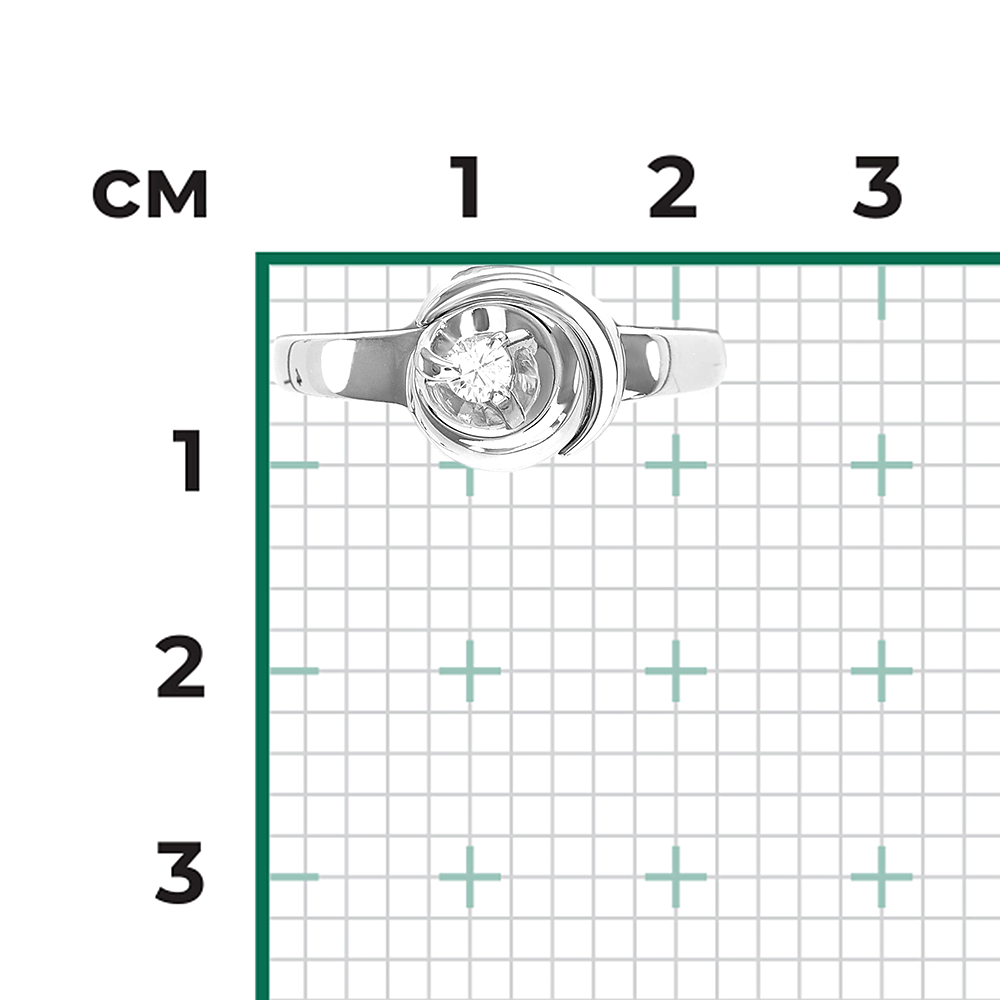 Кольцо из белого золота с бриллиантом 01-5752-00-101-1120
