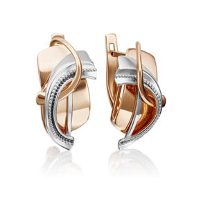 Серьги с английским замком из комбинированного золота 02-4268-00-000-1111-64