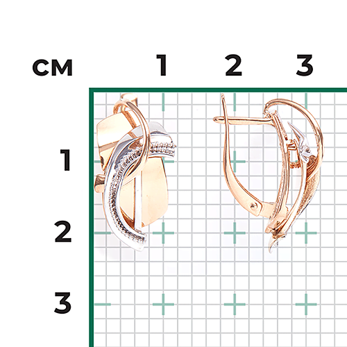 Серьги с английским замком из комбинированного золота 02-4268-00-000-1111-64