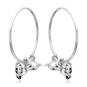 Серьги-конго «Далматинцы» из серебра с эмалью 02-5160-00-000-0200