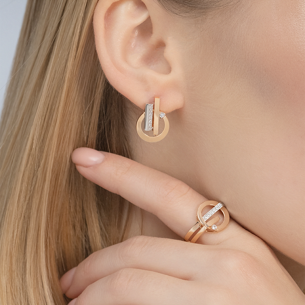 Кольцо из комбинированного золота с фианитами 01-5680-00-401-1111