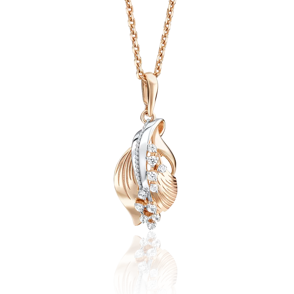 Подвеска из красного золота с фианитами 03-2774-00-401-1110-48