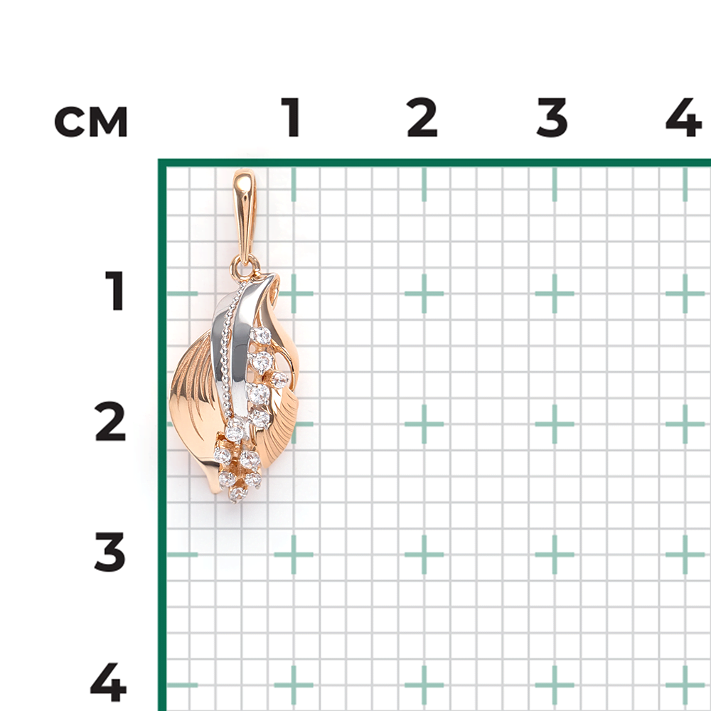 Подвеска из красного золота с фианитами 03-2774-00-401-1110-48