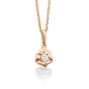 Подвеска «Цветок» из красного золота с фианитом 03-2672-00-501-1110-38