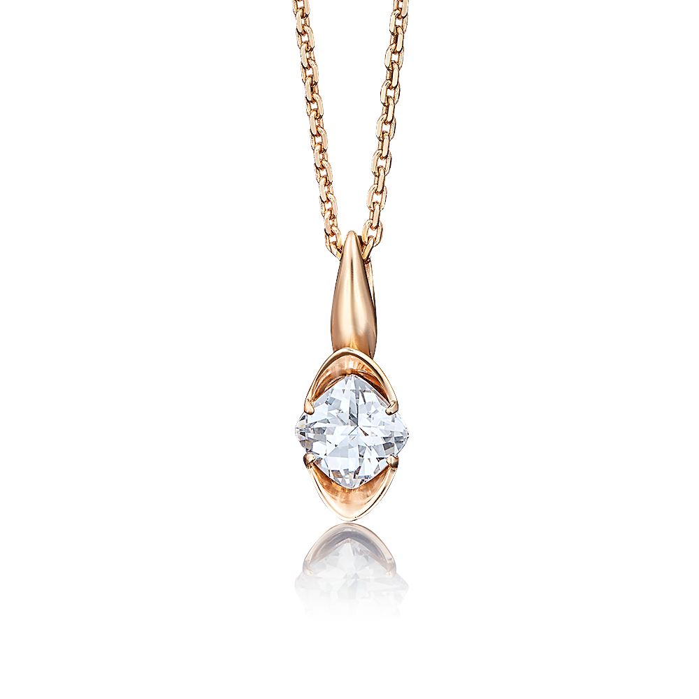 Подвеска из красного золота с фианитом 03-2550-00-501-1110-38