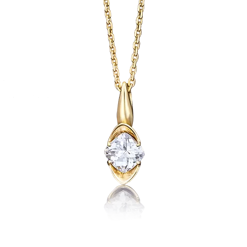 Подвеска из лимонного золота с фианитом 03-2550-00-501-1130-38