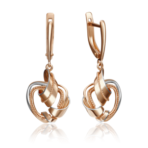 Серьги с английским замком из красного золота 02-4258-00-000-1110-64