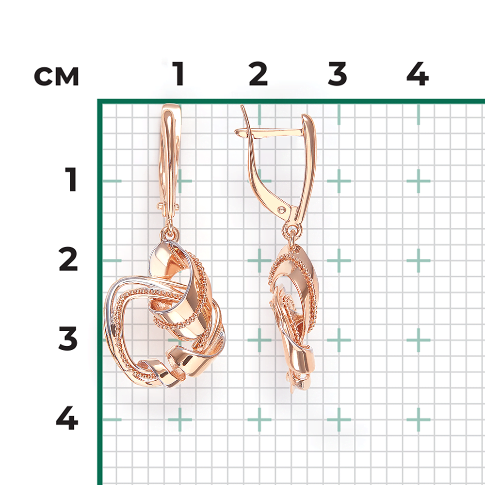 Серьги с английским замком из красного золота 02-4258-00-000-1110-64