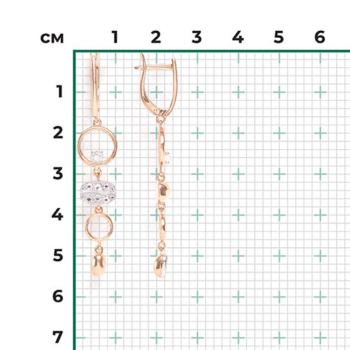 Серьги с английским замком из комбинированного золота с натуральными топазами white 02-4926-00-201-1111