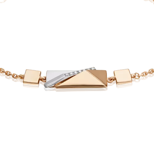 Браслет из комбинированного золота с фианитами 05-0768-00-401-1111