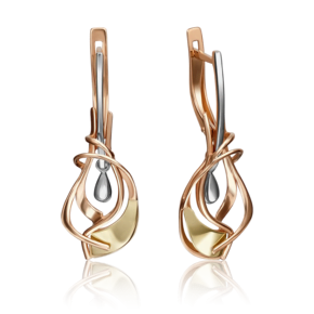 Серьги с английским замком из комбинированного золота 02-4245-00-000-1140-48