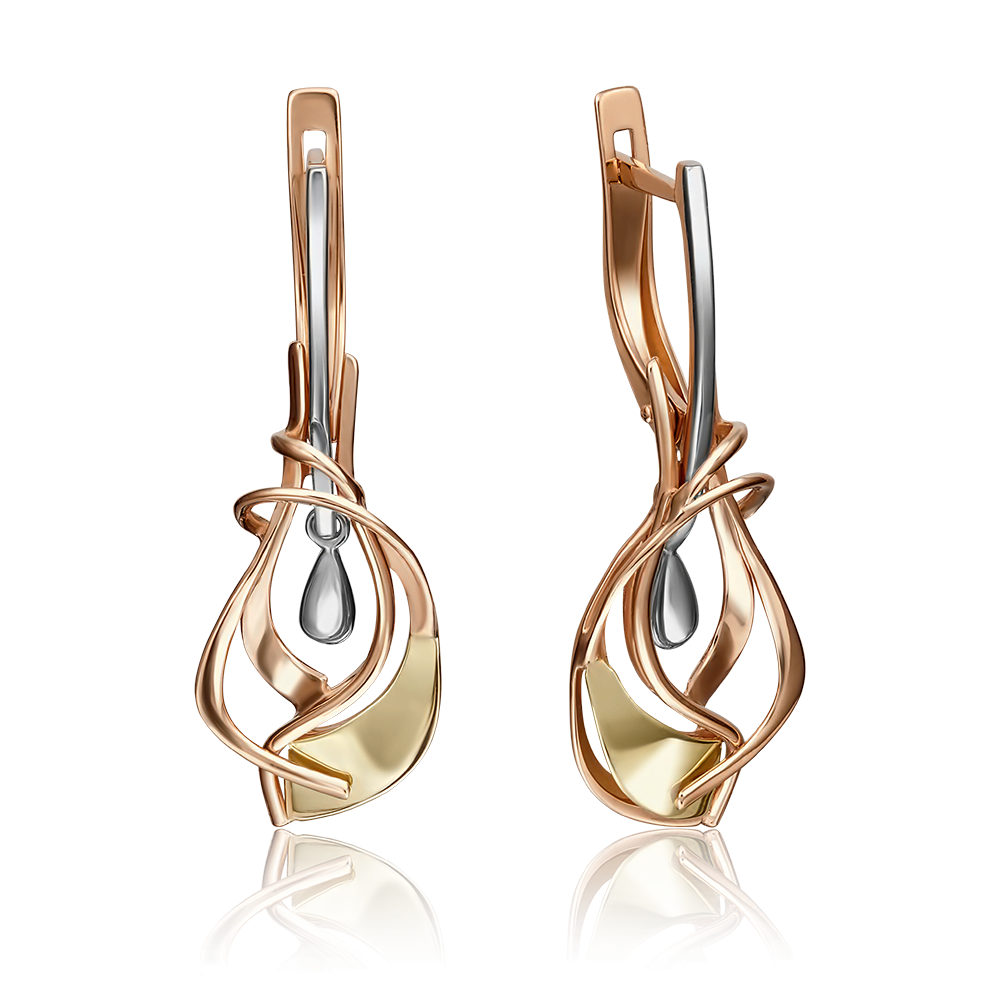 Серьги с английским замком из комбинированного золота 02-4245-00-000-1140-48