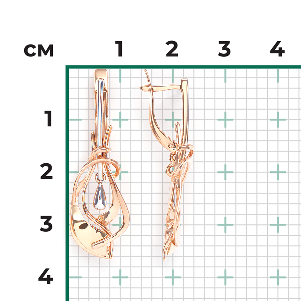 Серьги с английским замком из комбинированного золота 02-4245-00-000-1140-48