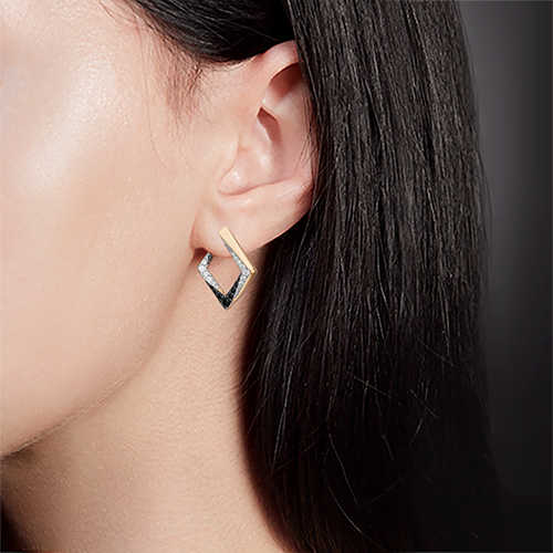 Серьги с английским замком из красного золота с фианитами 02-4580-00-403-1110-24