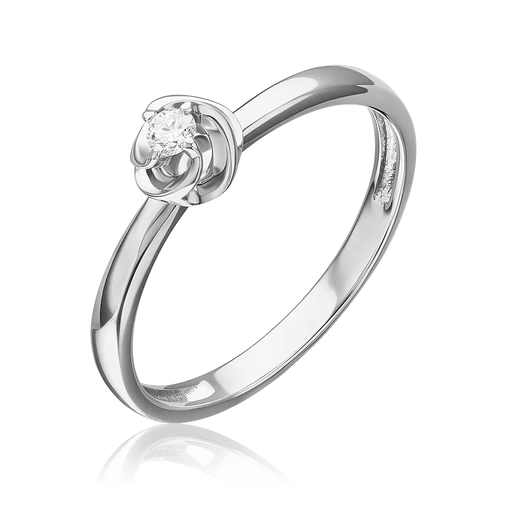 Кольцо из белого золота с бриллиантом 01-5801-00-101-1120