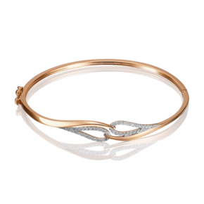 Браслет жесткий из красного золота с фианитами 05-0526-00-401-1110-24