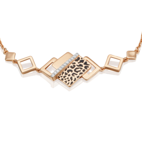 Браслет с принтом «Леопард» из красного золота с фианитами и эмалью 05-0801-00-401-1110