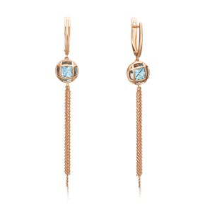 Серьги с английским замком из красного золота с топазом 02-4505-00-201-1110-46