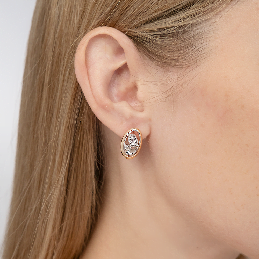 Серьги с английским замком из комбинированного золота с натуральными топазами white 02-4923-00-201-1111