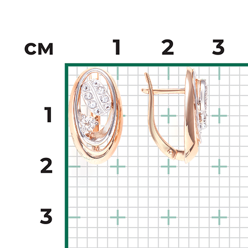 Серьги с английским замком из комбинированного золота с натуральными топазами white 02-4923-00-201-1111