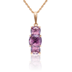 Подвеска из красного золота с аметистами