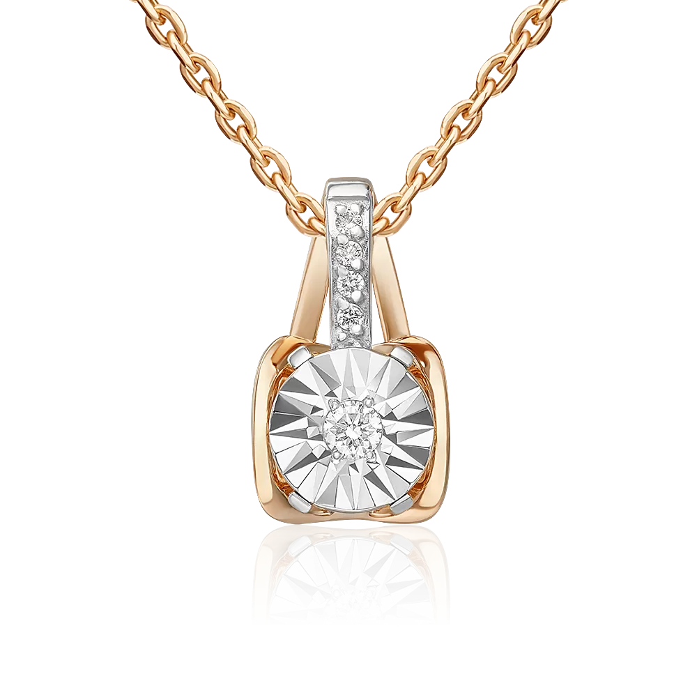 Подвеска из комбинированного золота с бриллиантами 03-3470-00-101-1111