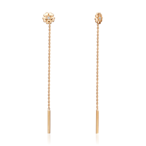 Серьги-цепочки из красного золота с фианитом 02-5596-00-401-1110