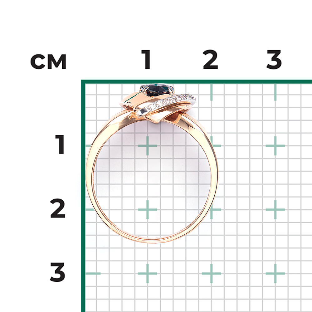 Кольцо из комбинированного золота с сапфиром и бриллиантами 01-5719-00-105-1111