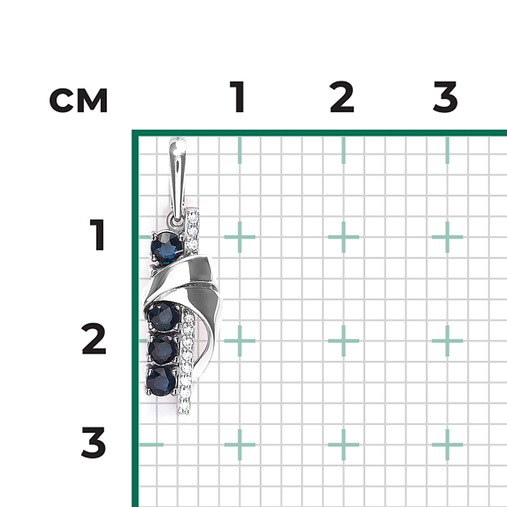 Подвеска из белого золота с сапфирами и бриллиантами 03-3473-00-105-1120