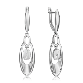 Серьги с английским замком из белого золота