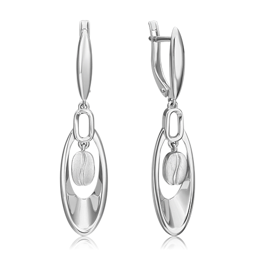 Серьги с английским замком из белого золота 02-4922-00-000-1120