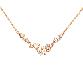 Колье «Романтика» из красного золота с фианитами 07-0262-00-401-1110