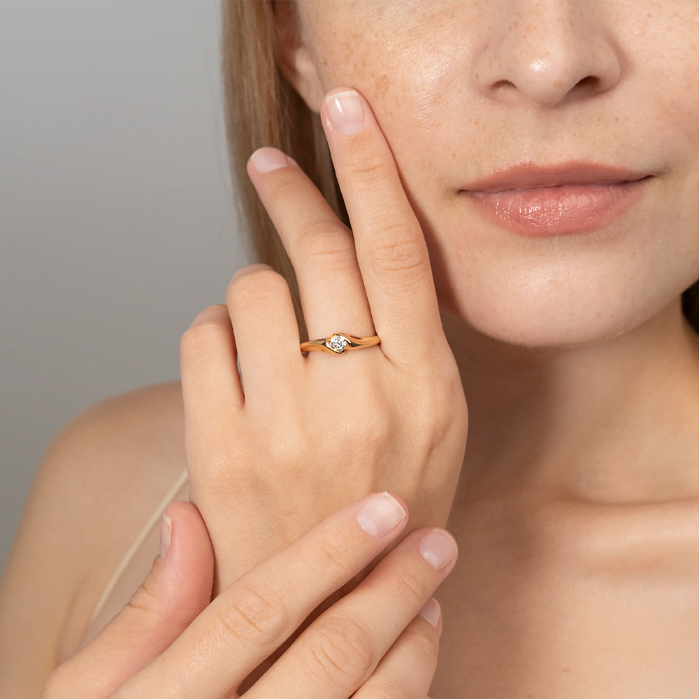 Кольцо из красного золота с бриллиантом 01-4997-00-101-1110-30