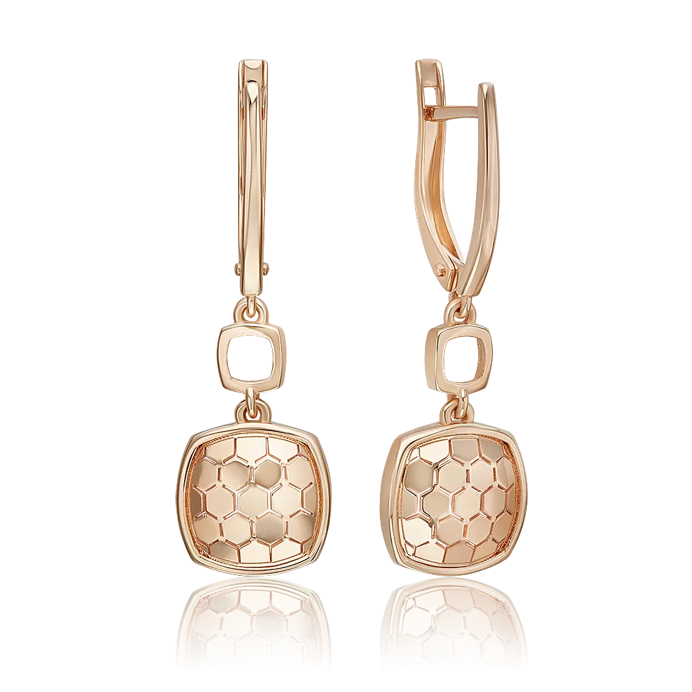 Серьги с английским замком из красного золота 02-5261-00-000-1110