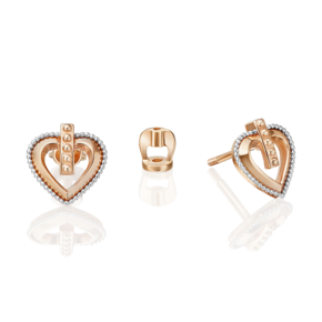Серьги-пусеты «Секрет любви» из комбинированного золота 02-5321-00-000-1111