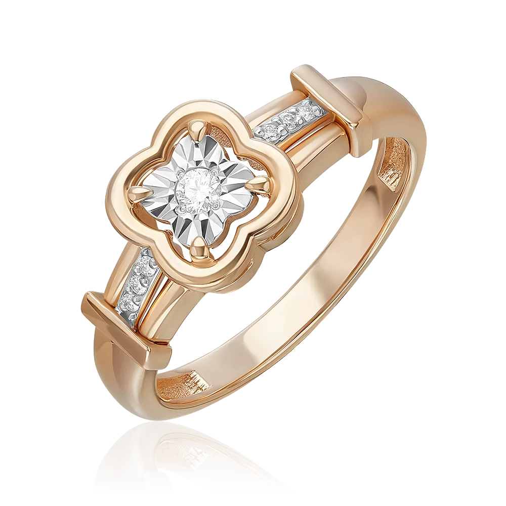 Кольцо из комбинированного золота с бриллиантами 01-5741-00-101-1111